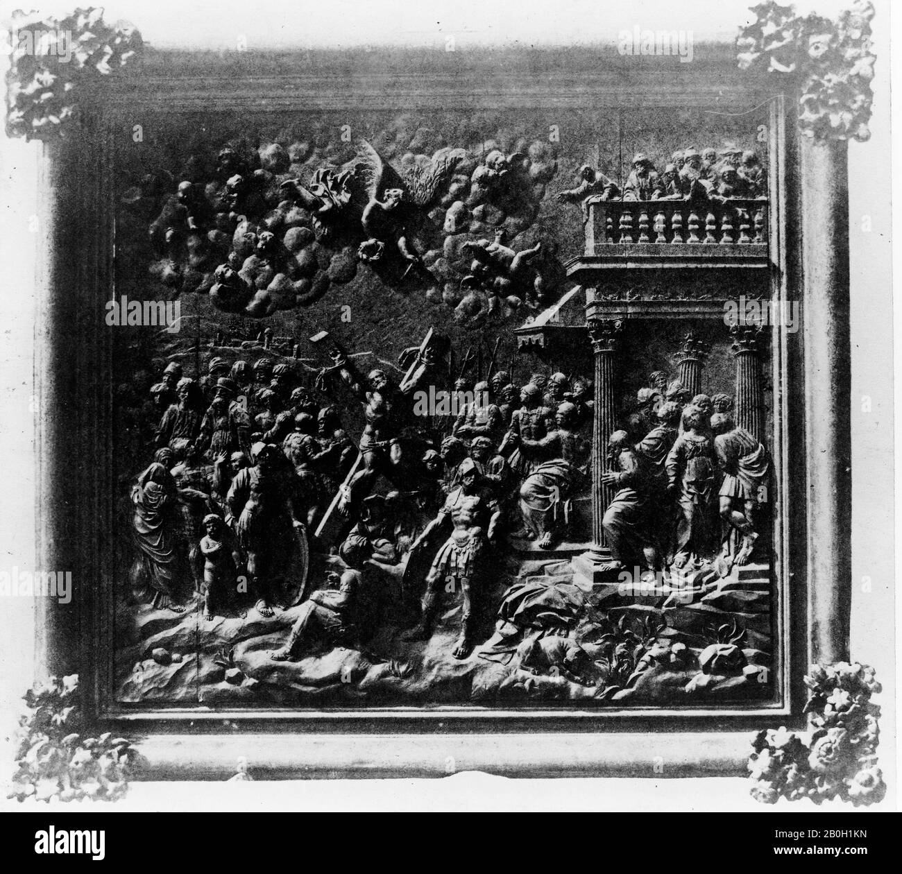 Hippolyte Malègue, French, 1825–active 1850s, Martyrdom of Saint Andrew, bas relief in wood from the Cathedral du Puy, 1857, Salt print from paper negative, image: 6 13/16 x 7 1/2 in. (17.3 x 19.1 cm Stock Photo