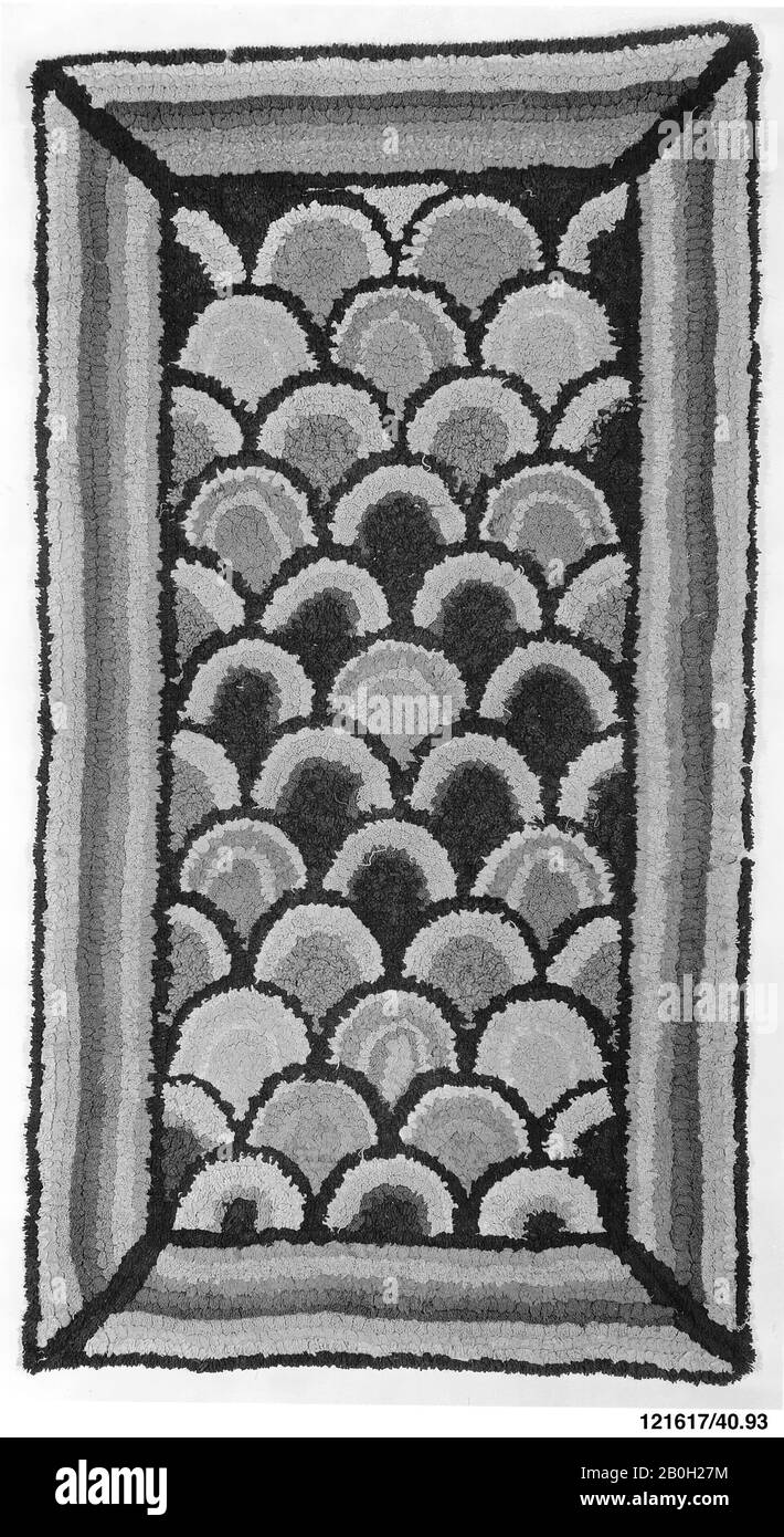 Elizabeth Stowell, Hooked Rug, American, Elizabeth Stowell (1765–1861), ca. 1790, Made in Guilford, Vermont, United States, American, Wool, 67 1/2 x 36 1/2 in. (171.5 x 92.7 cm), Textiles Stock Photo