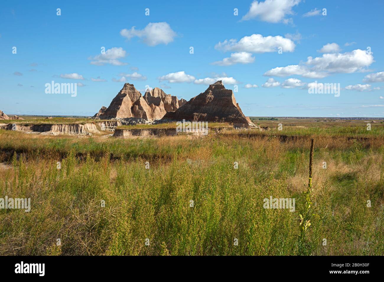 SD00141-00...SOUTH DAKOTA - The Great Plains and eroded buttes viewed from the Castle Trail in Badlands National Park. Stock Photo
