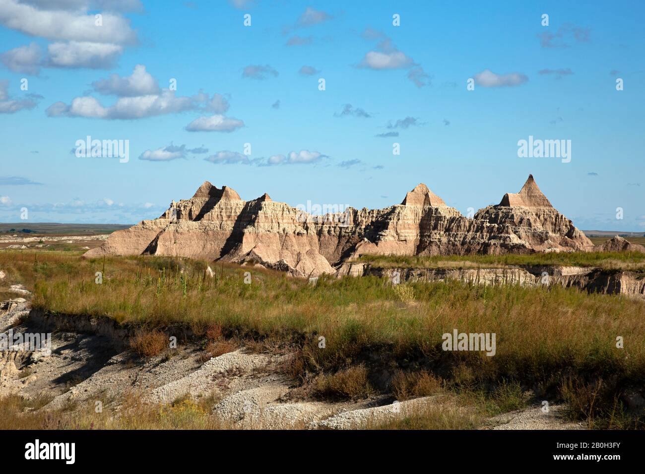 SD00142-00...SOUTH DAKOTA - The Great Plains and eroded buttes viewedf from the Castle Trail in Badlands National Park. Stock Photo