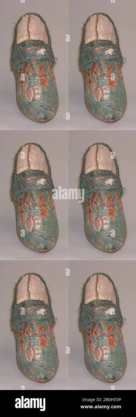 Shoes, French, 1730s, maybe earlier, French, silk Stock Photo