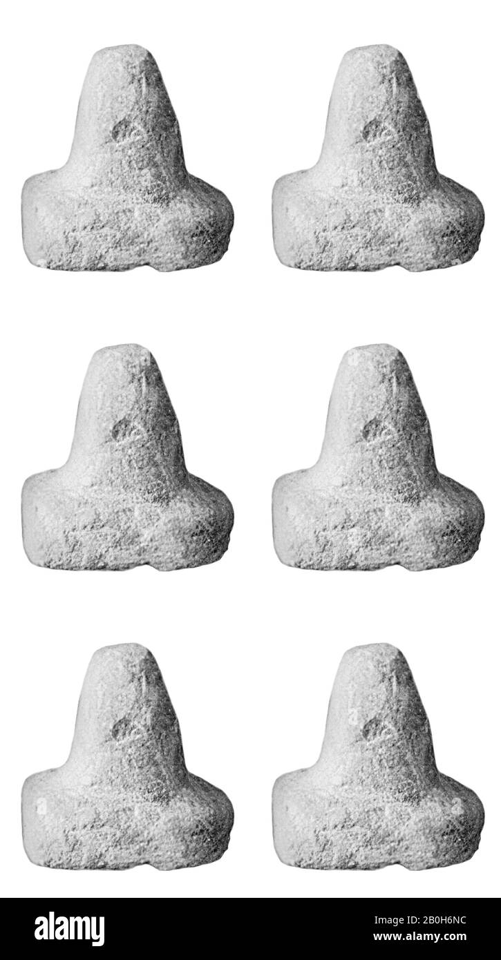 Stamp, New Kingdom, Ramesside, Dynasty 19–20, ca. 1295–1070 B.C., From Egypt, Memphite Region, Lisht North, Cemetery, 1913–14, Limestone, H. 2.8 cm (1 1/8 in Stock Photo