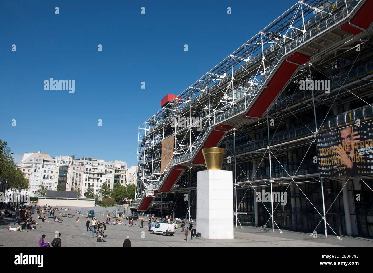 Centre Georges Pompidou, Beaubourg, Paris , Ile de France, France Stock Photo