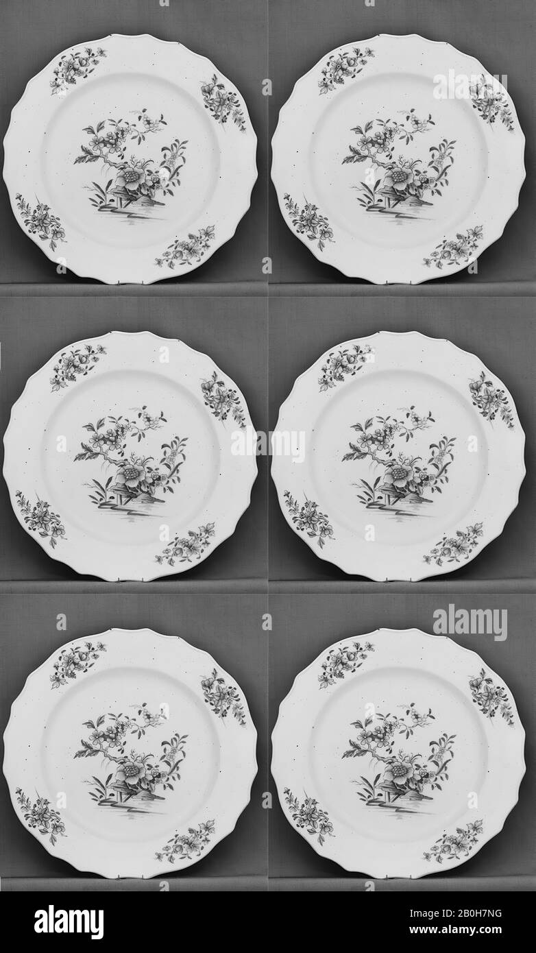 Tournai, Plate, Belgian, Tournai, Tournai (Belgian, established ca. 1750), ca. 1775–85, Belgian, Tournai, Soft-paste porcelain, Diameter: 9 3/4 in. (24.8 cm), Ceramics-Porcelain Stock Photo