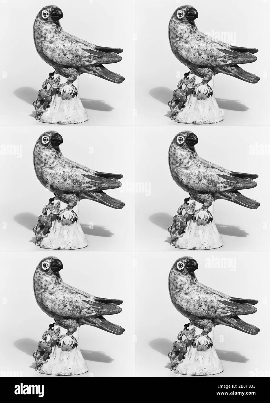 Parrot (one of a pair), French, Sceaux, ca. 1760–70, French, Sceaux, Faience (tin-glazed earthenware), Height: 7 5/16 in. (18.6 cm), Ceramics-Pottery Stock Photo