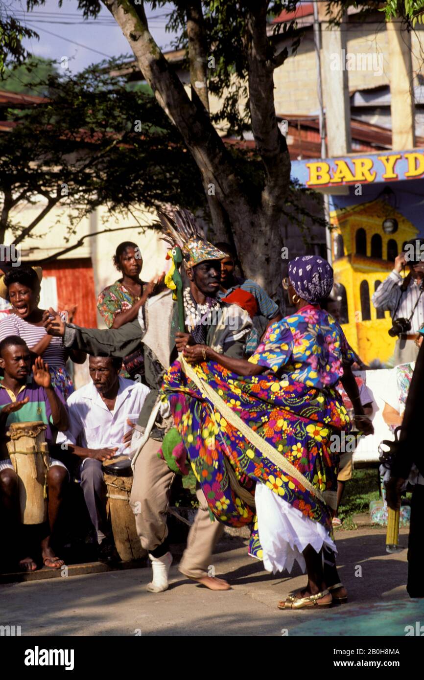 PANAMA, PORTOBELO, STREET SCENE, TRADITIONAL CONGO DANCE Stock Photo