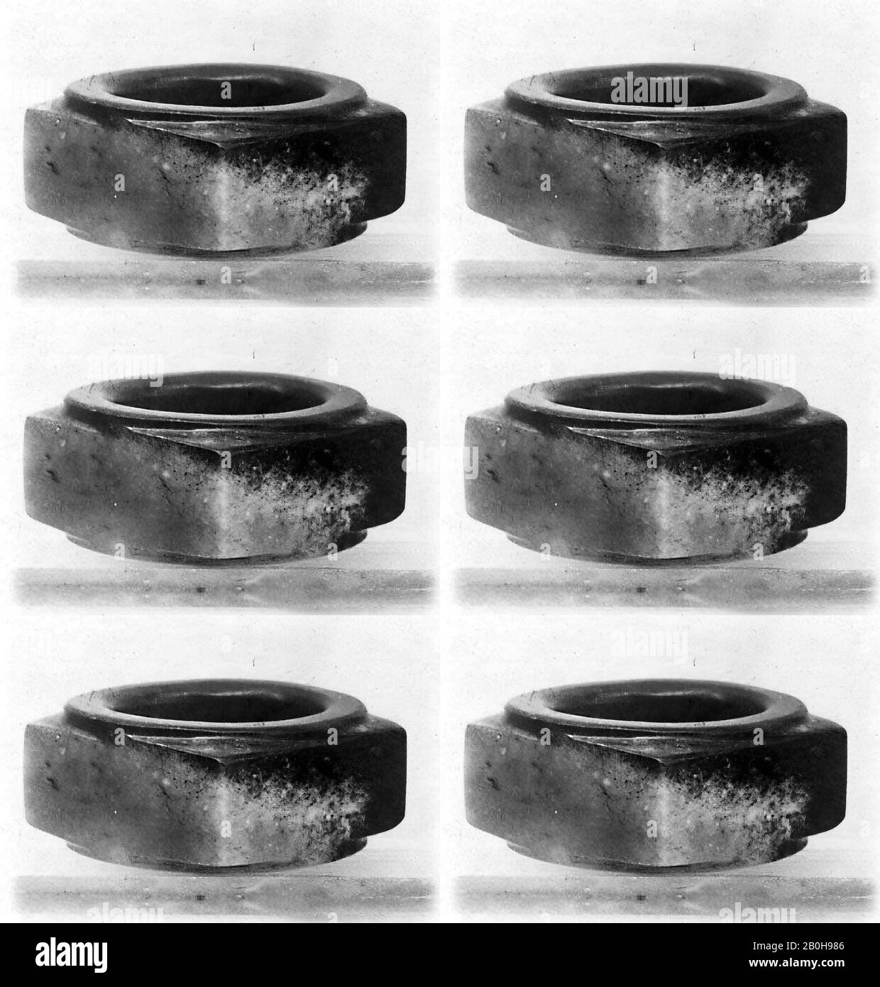 Tube, China, Han dynasty (206 B.C.–A.D. 220), Culture: China, Jade, H. 1 in. (2.5 cm); Diam. 1 1/8 in. (2.9 cm), Jade Stock Photo