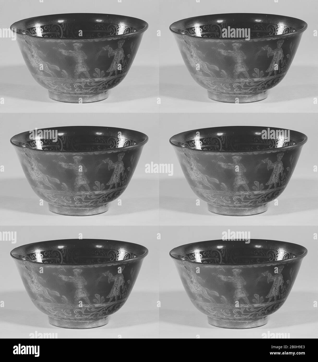 Tea bowls (set of six) (part of a set), German, Bayreuth, second