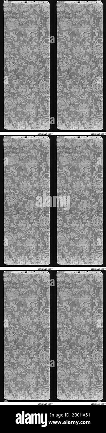 Sutra Cover, China, 17th century, China, Silk, 14 1/4 x 5 in. (36.20 x 12.70 cm), Textiles-Woven Stock Photo
