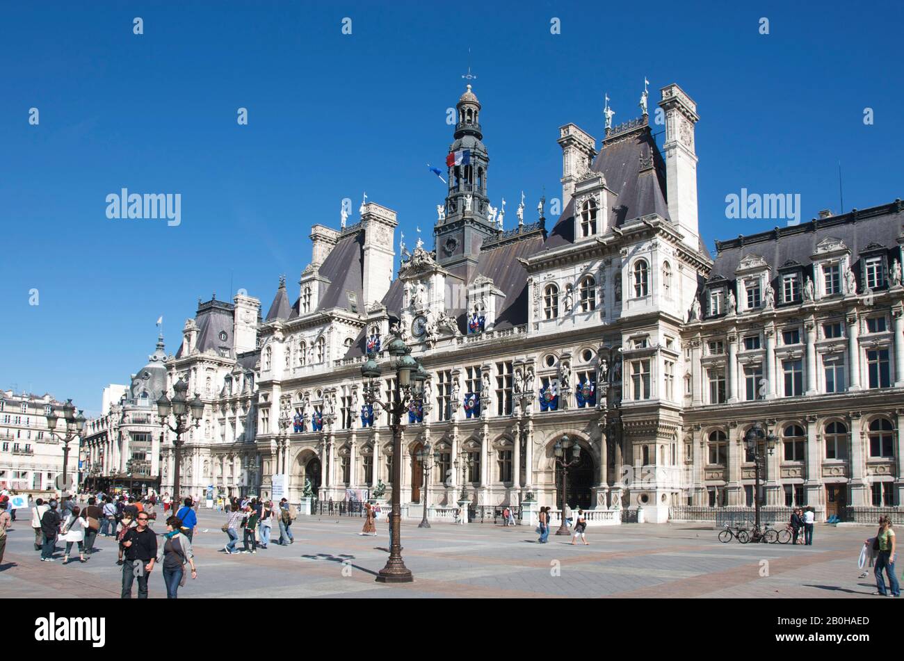 City hall, Hotel de Ville of Paris 4e arr, Ile de France, France ...