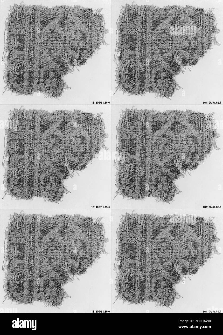 Rug Fragment, Fragment, 9th century, Attributed to Egypt, Wool, 5.87 in ...