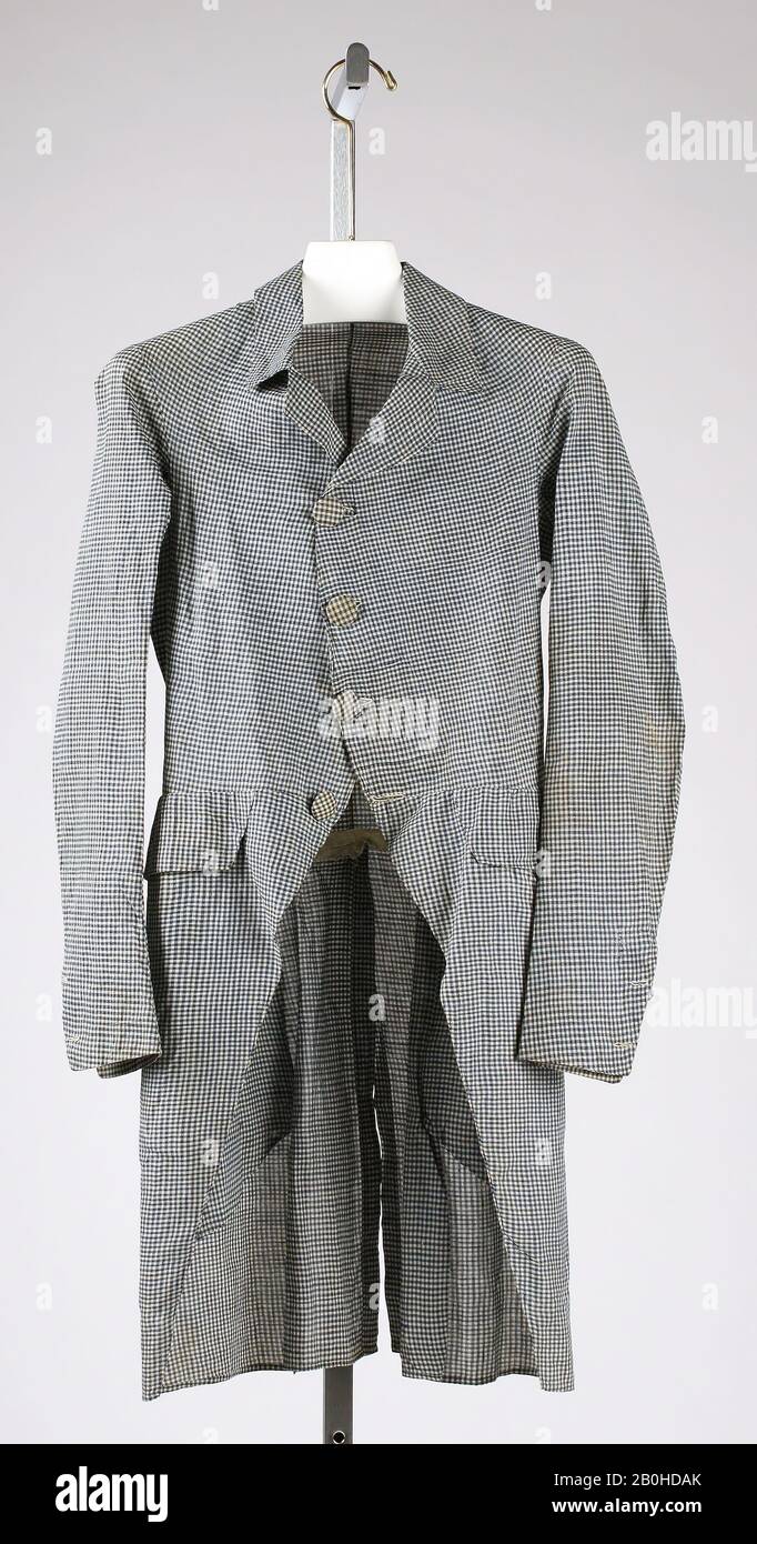 Coat, American, 1790s, American, cotton Stock Photo