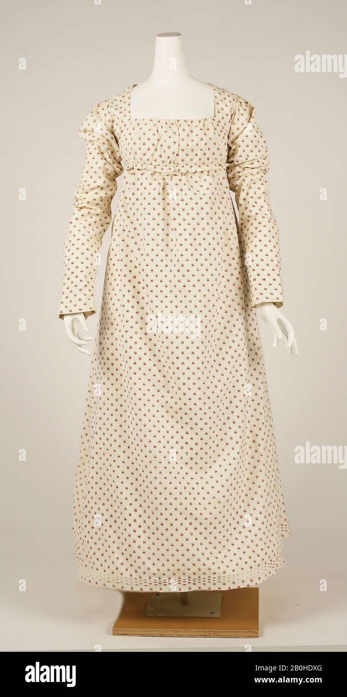 Dress, French, 1797–98, French, cotton, flax Stock Photo
