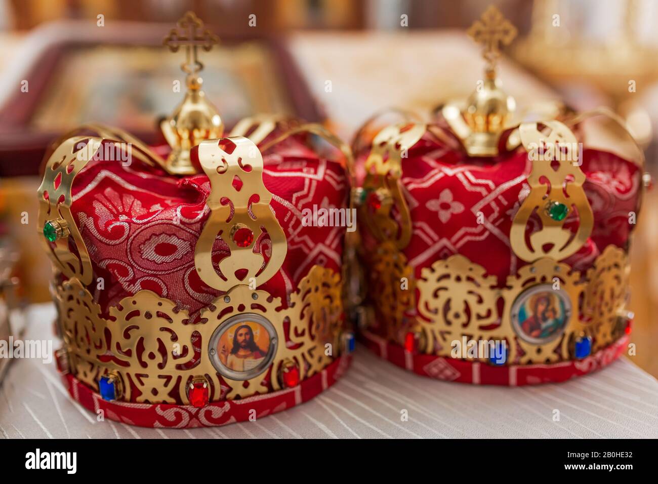 Orthodox wedding crowns hi-res stock photography and images - Alamy