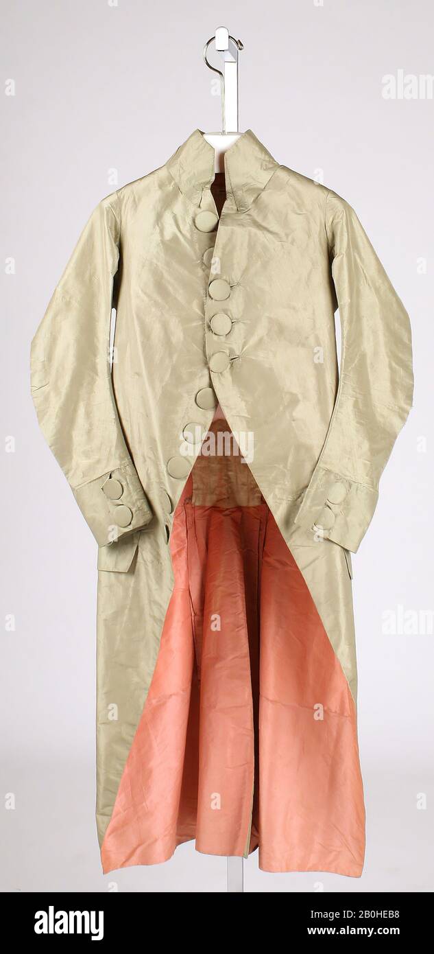 Frock coat, French, ca. 1790, French, silk, linen Stock Photo Alamy