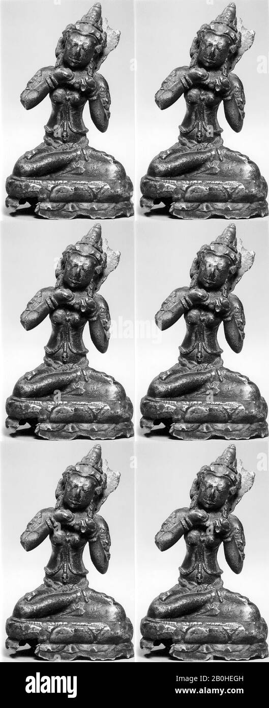 Seated Female, Indonesia (Java), Eastern Javanese period, Date late 10th century(?), Indonesia (Java), Brass, H. 4 in. (10.2 cm), Metalwork Stock Photo