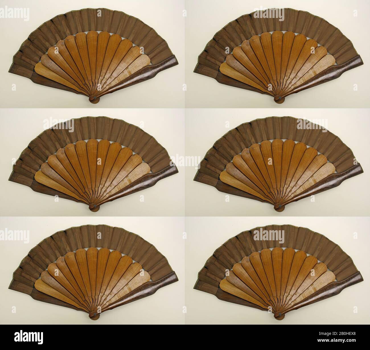 Fan, American, 1860s–70s, American, wood, cotton Stock Photo