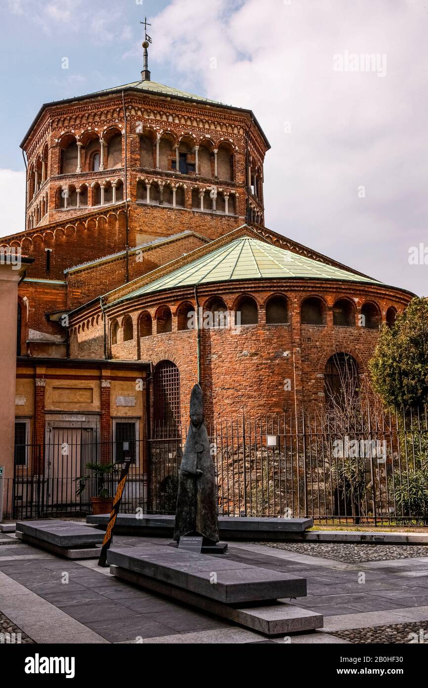 Italy Lombardy Milan Sant’Ambrogio basilica Stock Photo