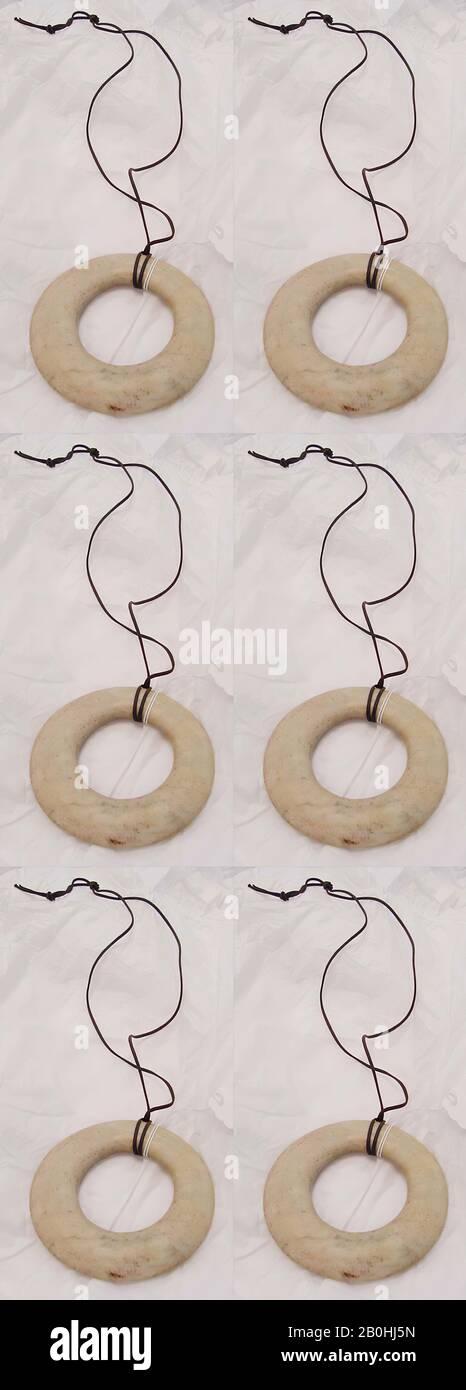 Necklace, Oceanic, probably 19th century, Oceanic, marble, cotton Stock Photo