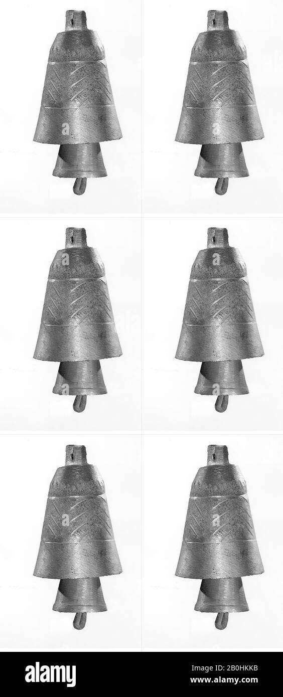 Zanguleh (zangula), Iranian (Persian), late 19th Century, Iran, Iranian (Persian), Metal, Overall: 7.6cm (3in.), Idiophone-Struck-bell-clapper Stock Photo