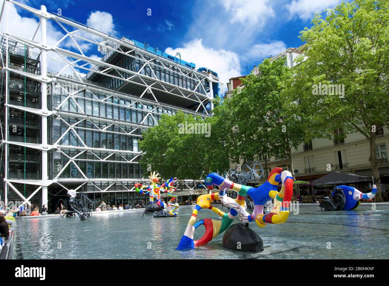 Fountain of Jean Tinguely et Niki de Saint Phalle, Place Stravinsky, Paris, Ile de France, France Stock Photo