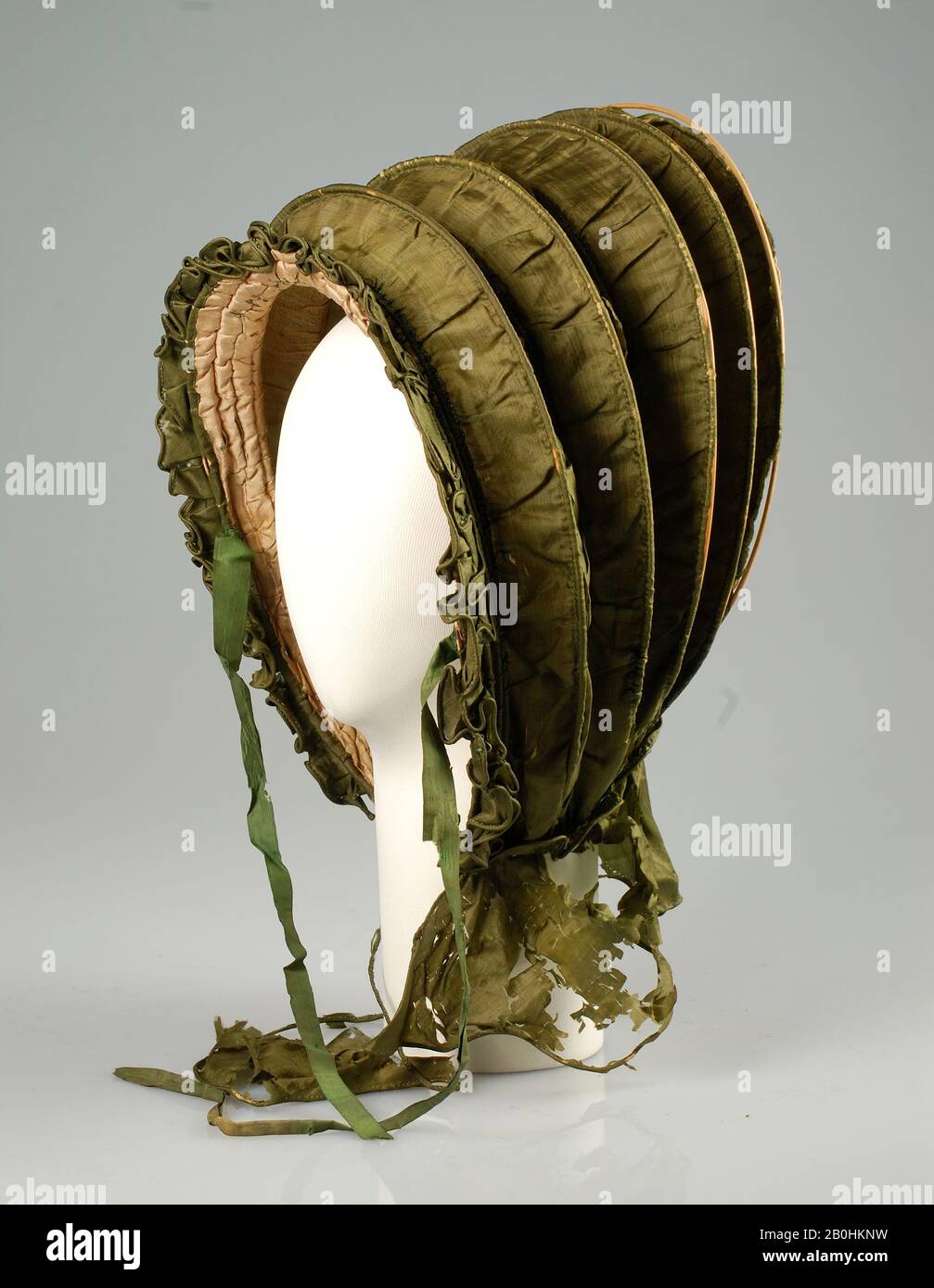 Calash, American, ca. 1800, American, Silk, cane Stock Photo