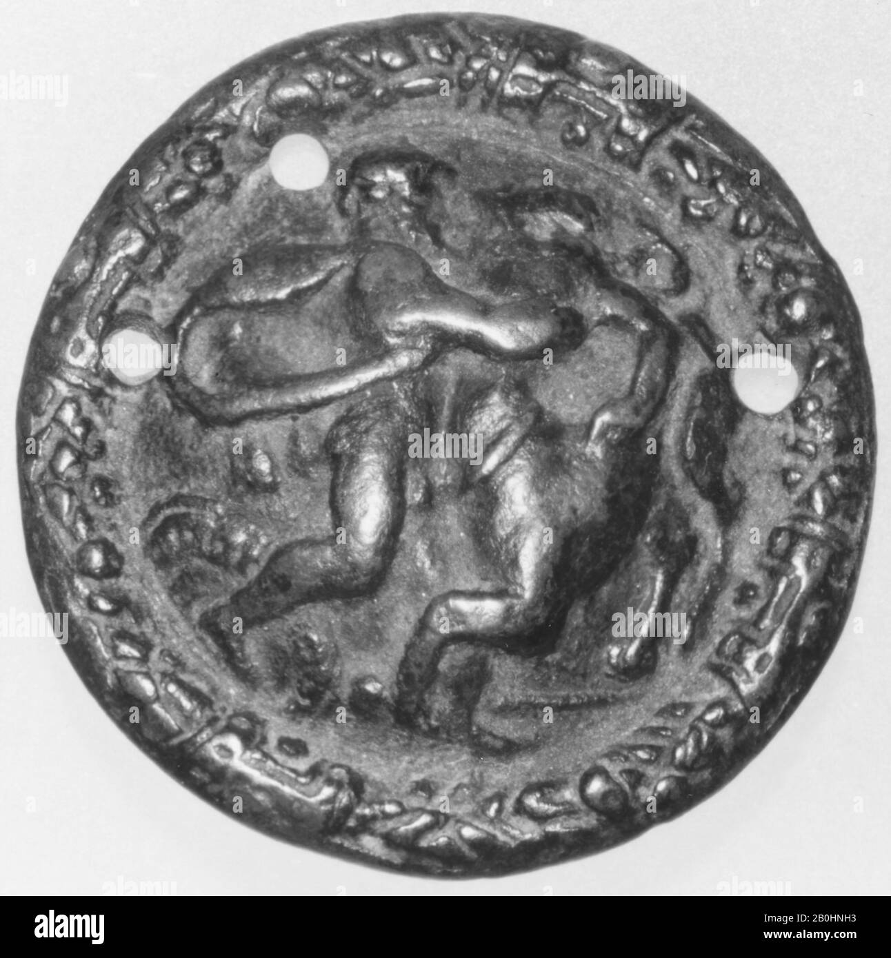 Hercules and the Centaur, Italian, late 15th century, Italian, Bronze, Diameter: 1 13/16 in. (4.6 cm), Medals and Plaquettes Stock Photo