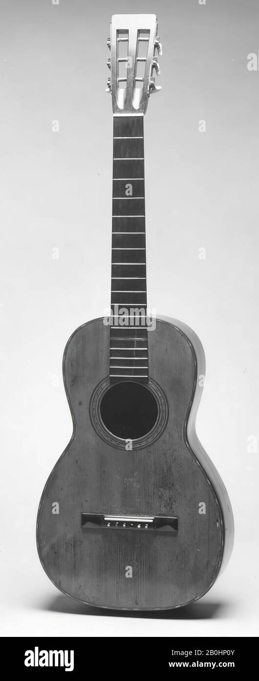 Christian Frederick Martin, Guitar, American, Christian Frederick Martin (Markneukirchen, Saxony 1796–1873 Nazareth, Pennsylvania), 1857–67, Nazareth, Pennsylvania, United States, American, Wood, Height: 36 5/16 in. (92.2 cm), Width (Lower bouts): 11 9/16 in. (29.3 cm), Chordophone-Lute-plucked-fretted Stock Photo
