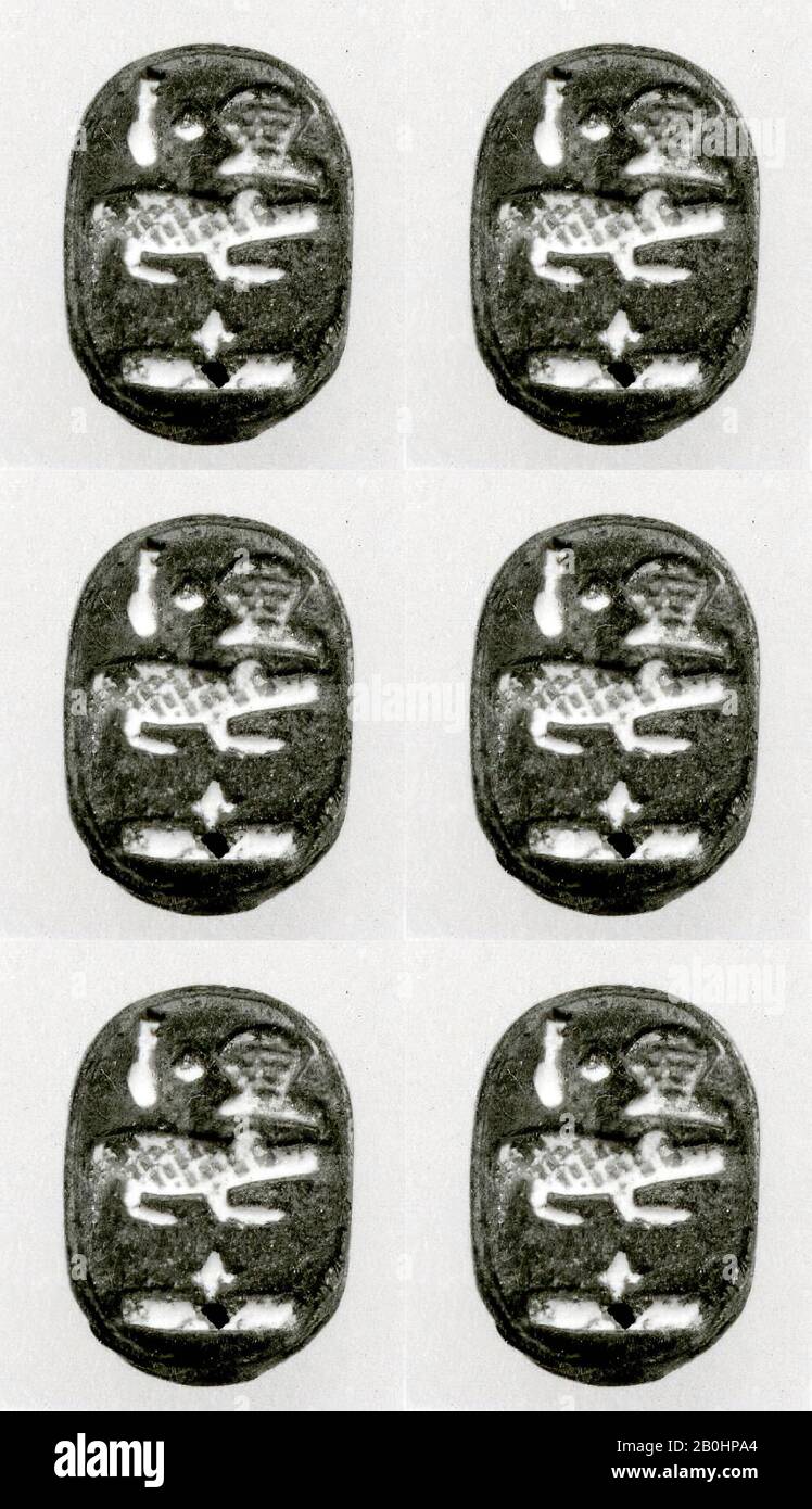 Scarab, New Kingdom, Ramesside, Dynasty 19–20, ca. 1295–1070 B.C., From Egypt, Steatite, L. 1.6 cm (5/8 in Stock Photo