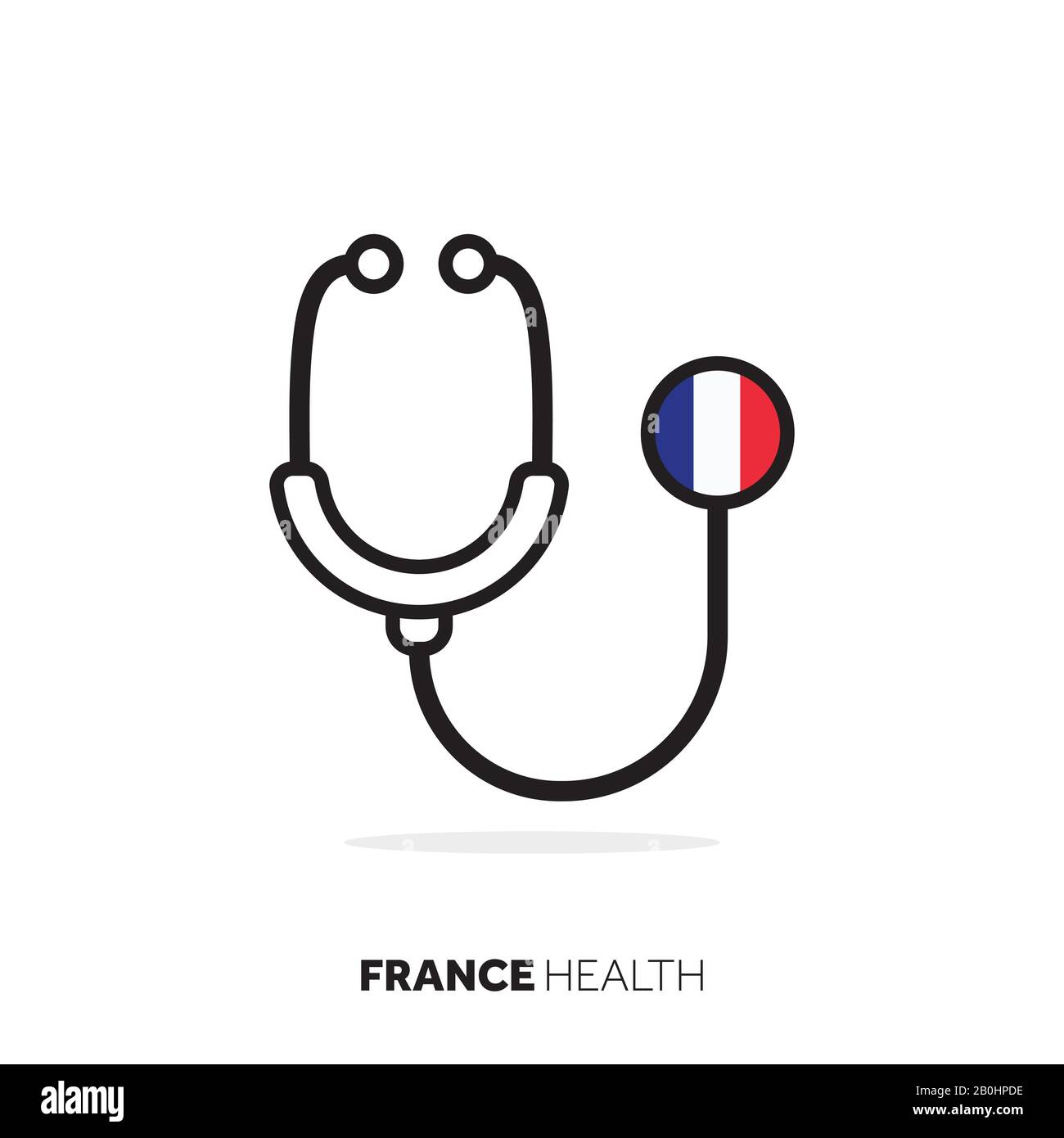 France healthcare concept. Medical stethoscope with country flag Stock Vector