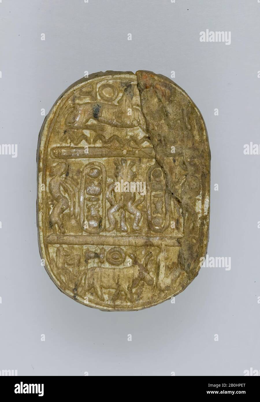 Scarab, New Kingdom, Ramesside, Dynasty 19–20, ca. 1295–1070 B.C., From Egypt, Steatite, L. 4.7 cm (1 7/8 in); w. 3.4 cm (1 15/16 in); h. 2 cm (13/16 in Stock Photo