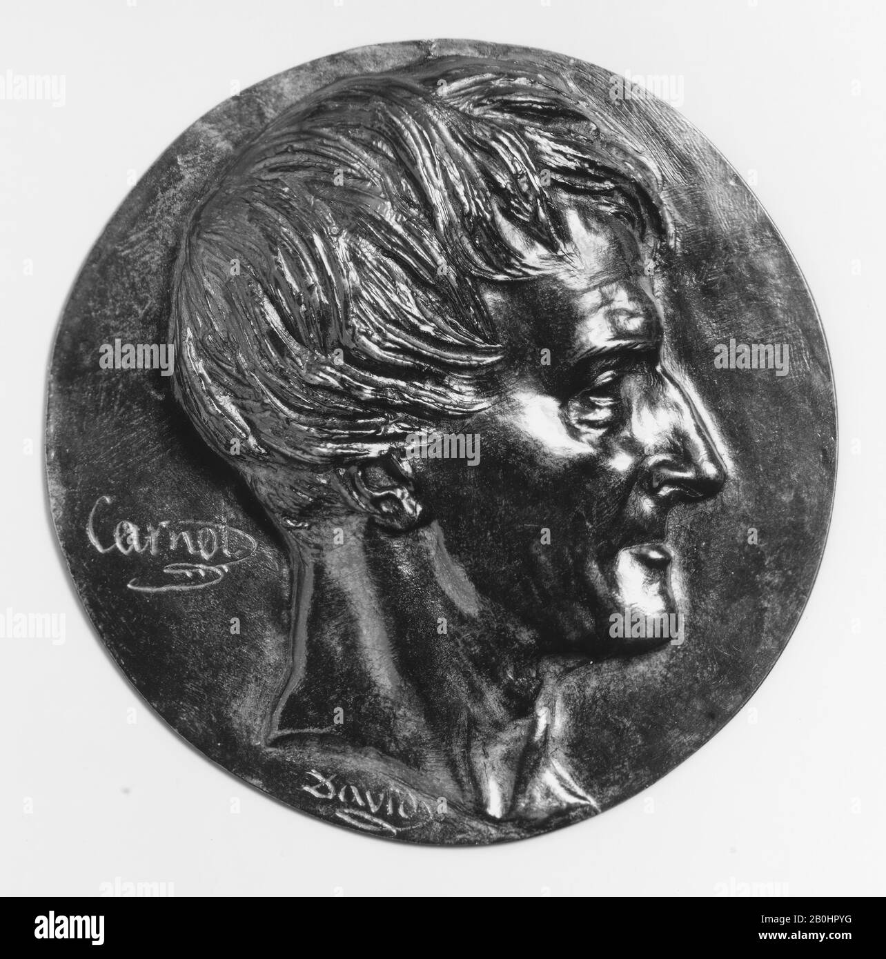 Medalist: Pierre Jean David d'Angers, Lazare Carnot, French, Medalist: Pierre Jean David d'Angers (French, Angers 1788–1856 Paris), 19th century, French, Bronze, Diameter: 6 3/4 in. (17.2 cm), Medals and Plaquettes Stock Photo