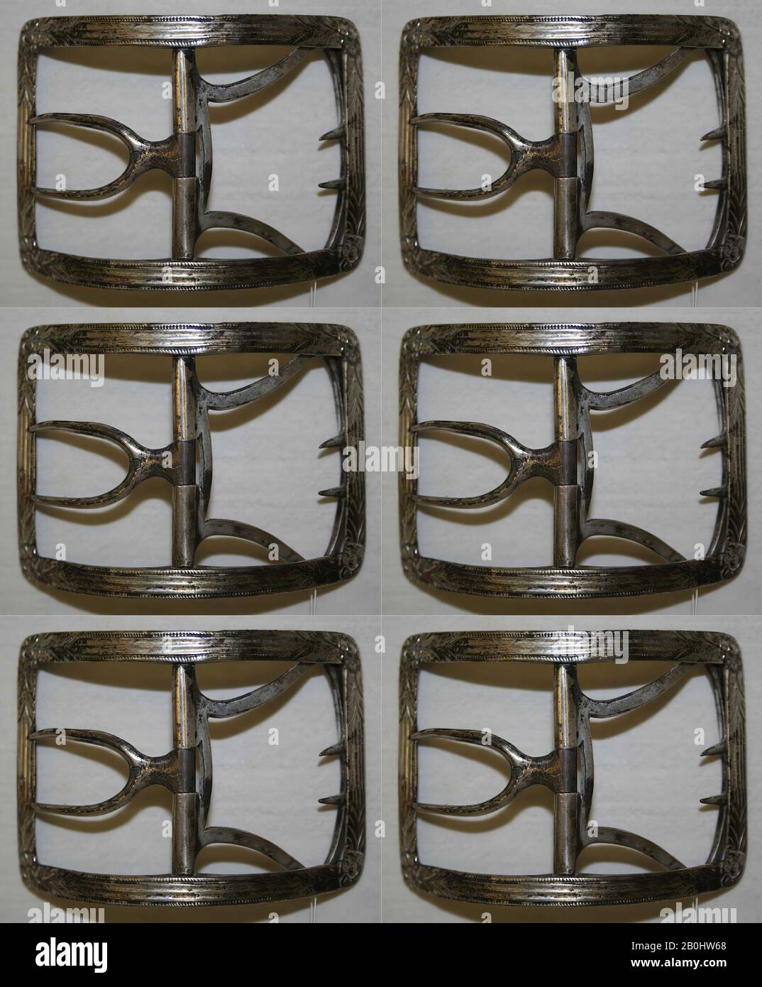 Shoe buckles, British, 1793–94, British, metal Stock Photo