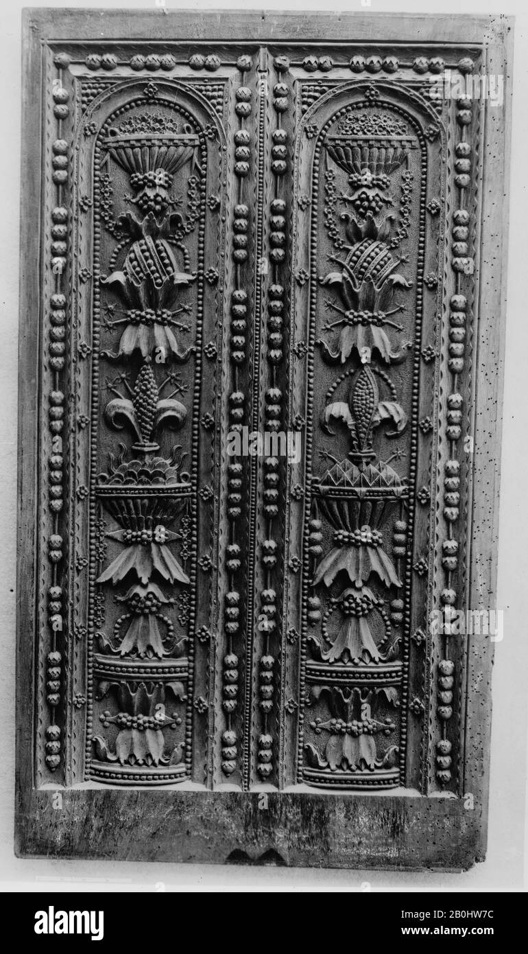 Panel, Spanish, 1510–15, Spanish, Carved oak, 37 × 20 5/8 in. (94 × 52.4 cm), Woodwork Stock Photo