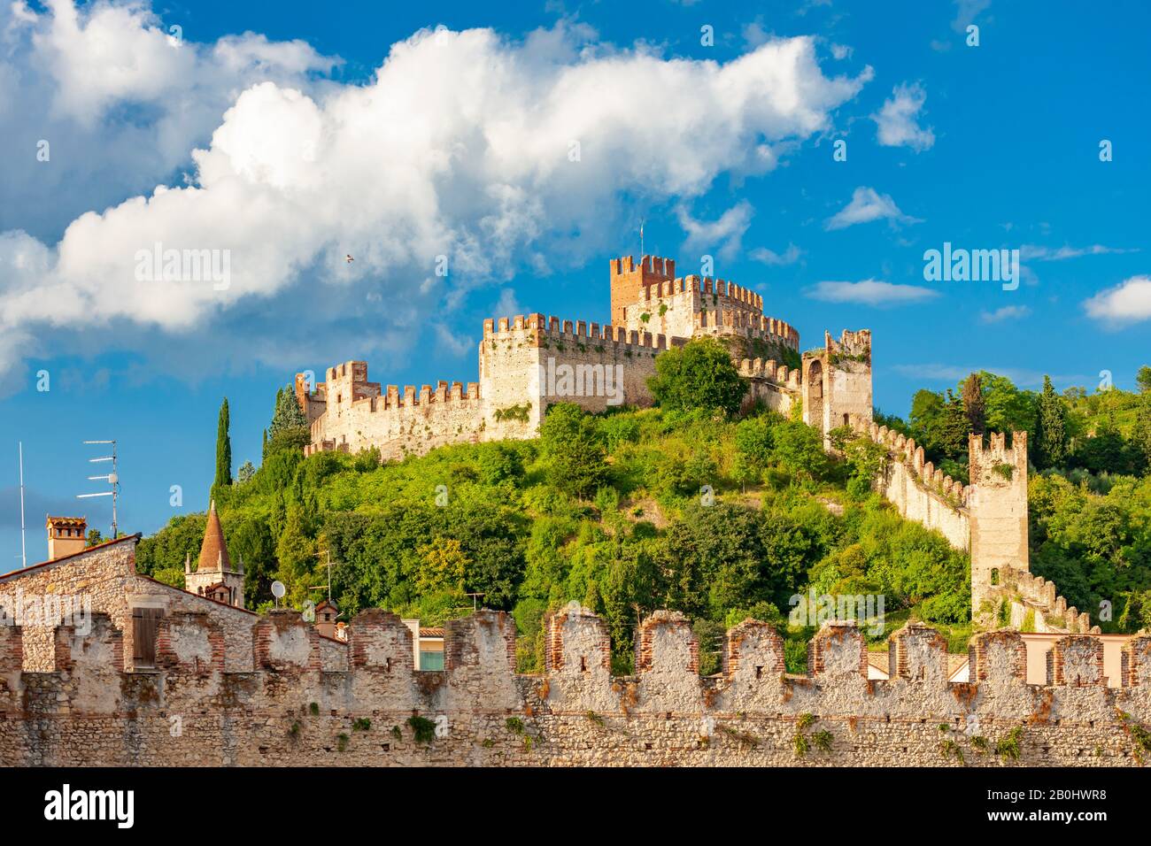 Castle Soave in Veneto, Italy Stock Photo