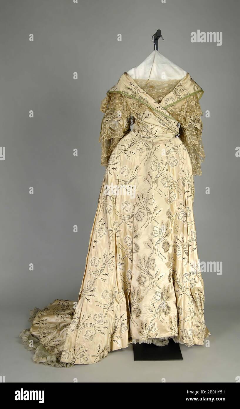 Rouff, Evening dress, French, 1883–96, French, Silk Stock Photo