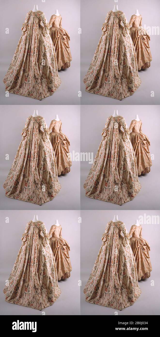 Dress, French, 1755–65, French, silk Stock Photo