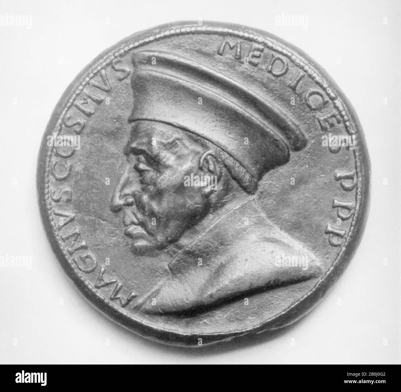 Cosimo de' Medici the Elder (1389–1464), Italian, Florence, 1465–69, Italian, Florence, Bronze, Diameter: 76 mm, Medals and Plaquettes Stock Photo