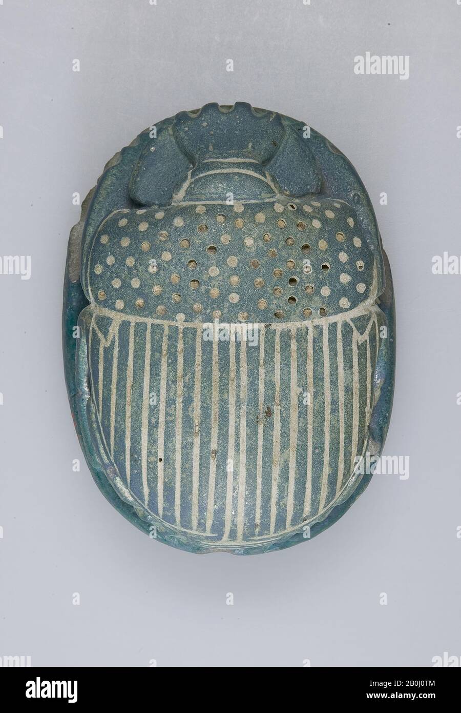 Scarab, New Kingdom, Ramesside, Dynasty 19–20, ca. 1295–1070 B.C., From Egypt, Faience, L. 10 × W. 7.4 × D. 4 cm (3 15/16 in. × 2 15/16 in. × 1 9/16 in Stock Photo