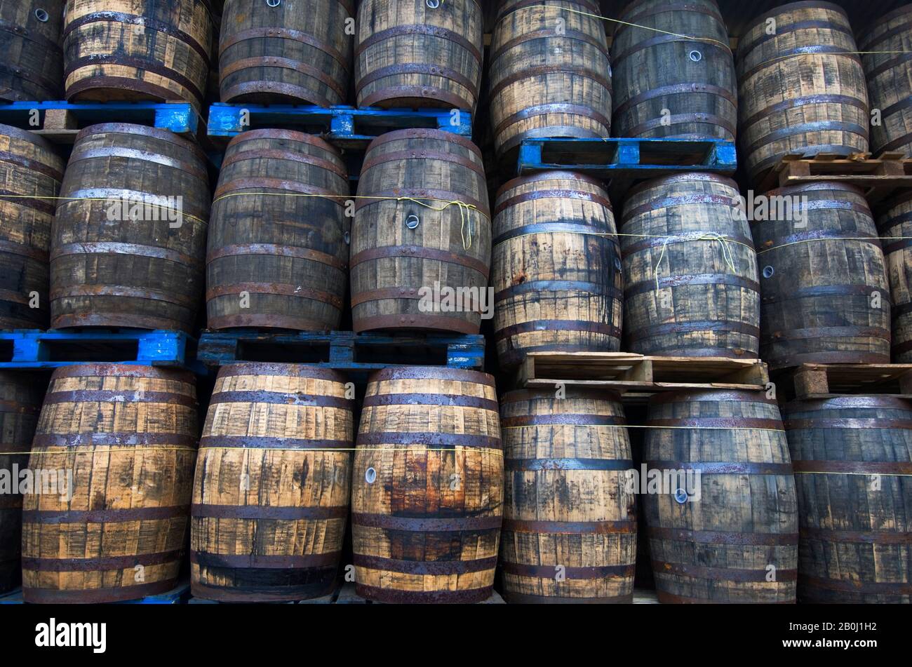 ST. LUCIA ISLAND, BOUNTY RUM FACTORY, RUM BARRELS Stock Photo Alamy