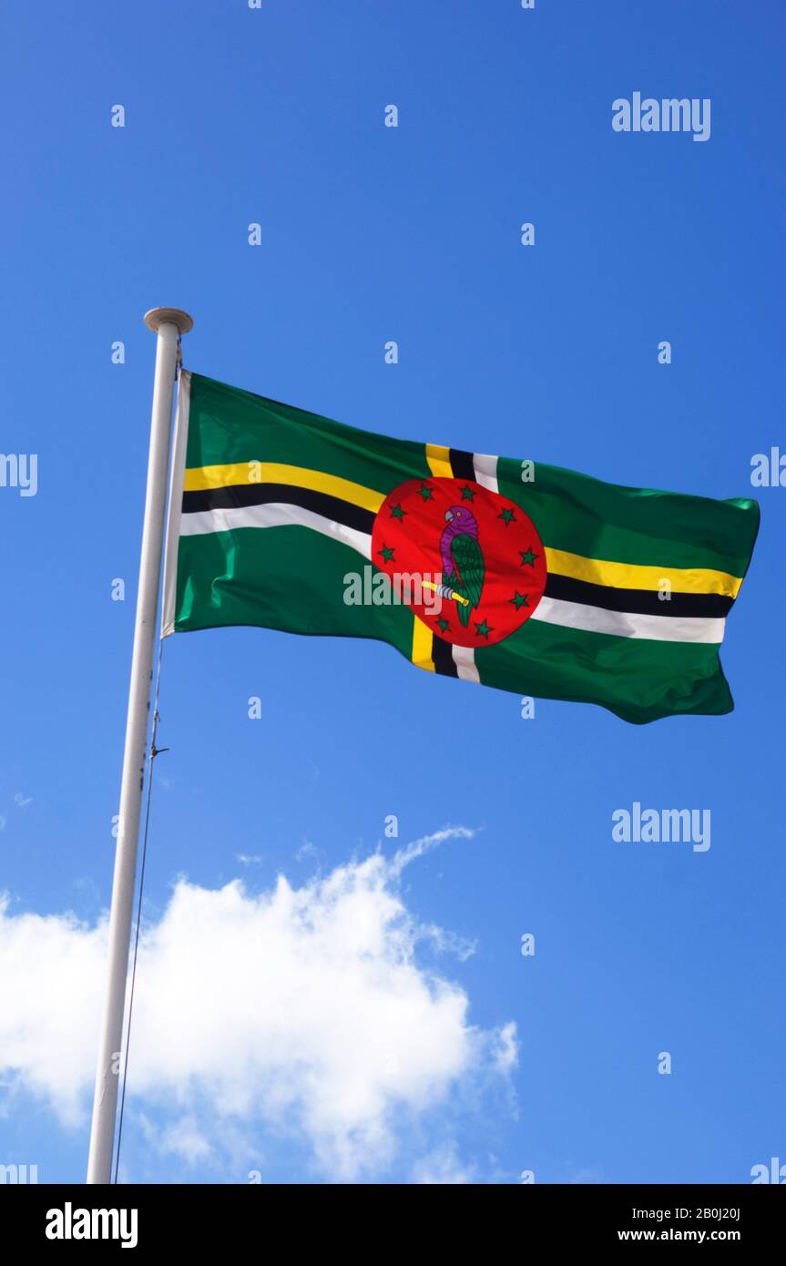 DOMINICA, ROSEAU, NATIONAL FLAG Stock Photo Alamy