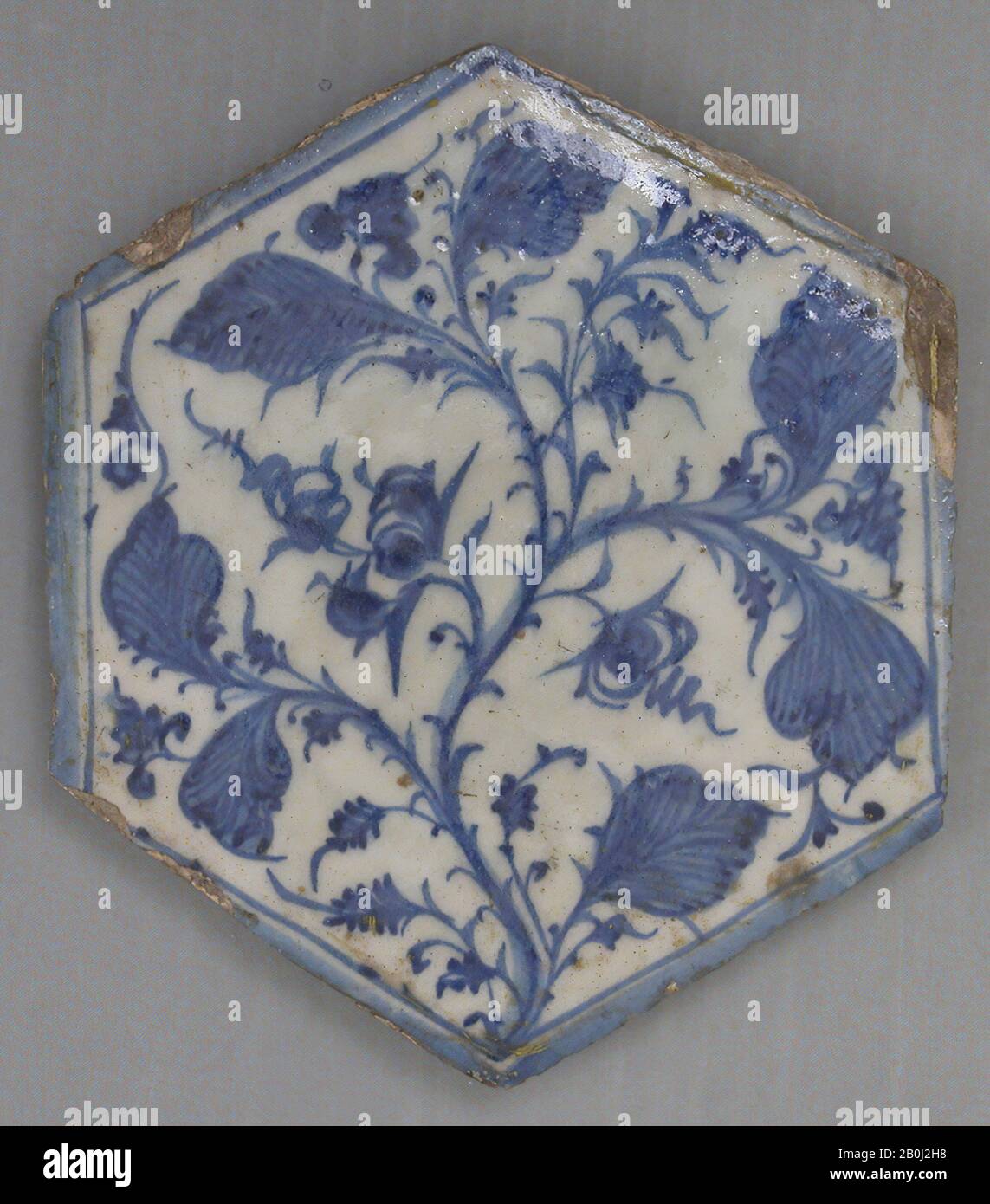 Hexagonal Tile, Hexagonal tile, 15th century, Attributed to Egypt