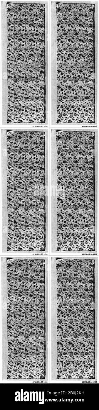 Piece, Japan, 19th century, Japan, Silk, Brocaded, 25 3/4 x 7 3/4 in. (65.41 x 19.68 cm), Textiles-Woven Stock Photo