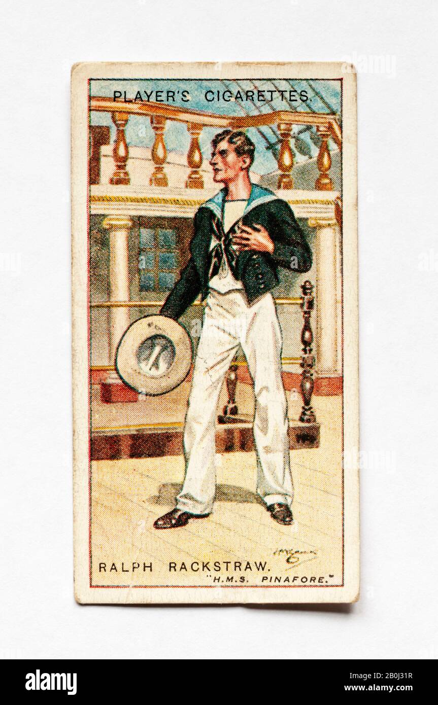 ralphs cigarettes Player's cigarette card in Gilbert & Sullivan series shows character of  Ralph Rackstraw from H. M. S. Pinafore. Issued 1926 Stock Photo