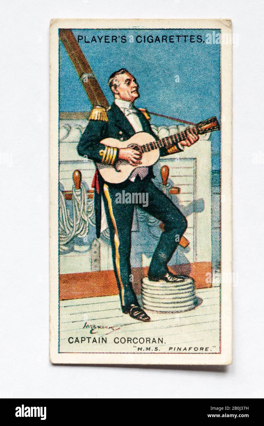 Player's cigarette card in Gilbert & Sullivan series shows character of Captain Corcoran from H. M. S. Pinafore.  Issued 1926. Stock Photo