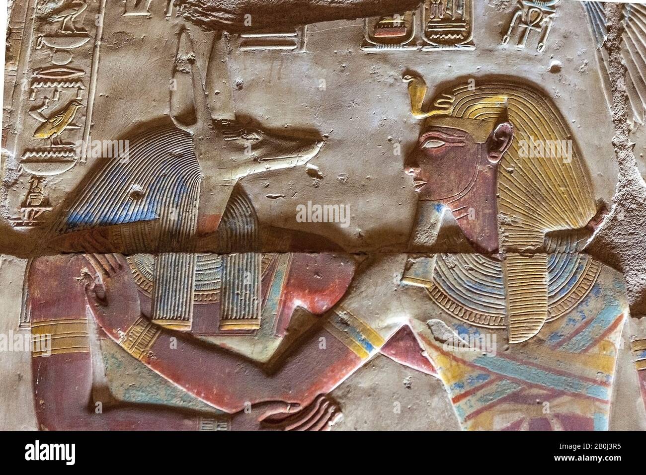 Wepwawet and Seti I, Abydos Stock Photo