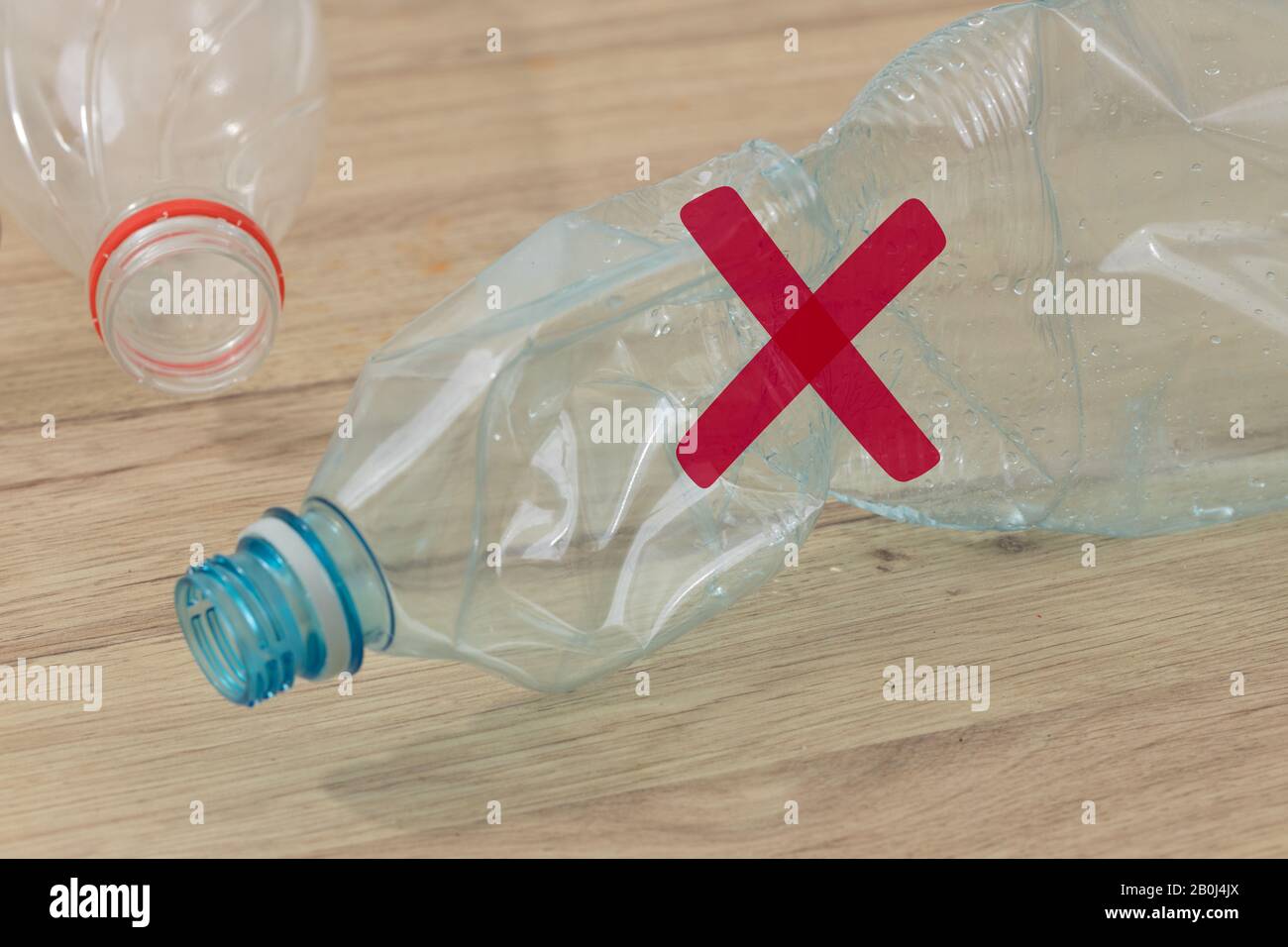 crushed plastic bottle.The concept of deliberately limiting the