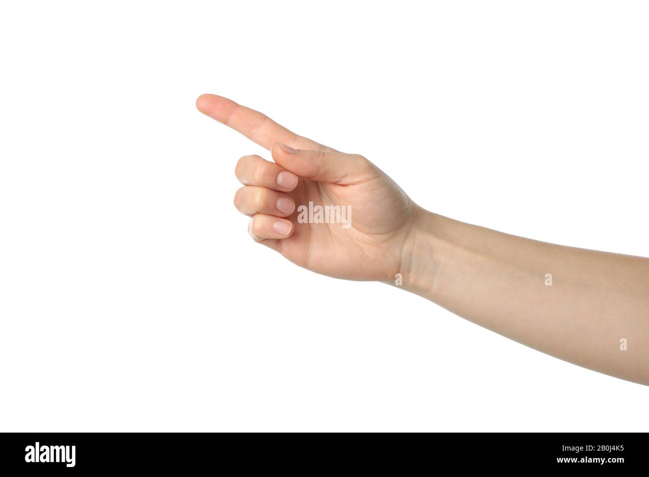 Female hand isolated on white background. Gestures Stock Photo - Alamy