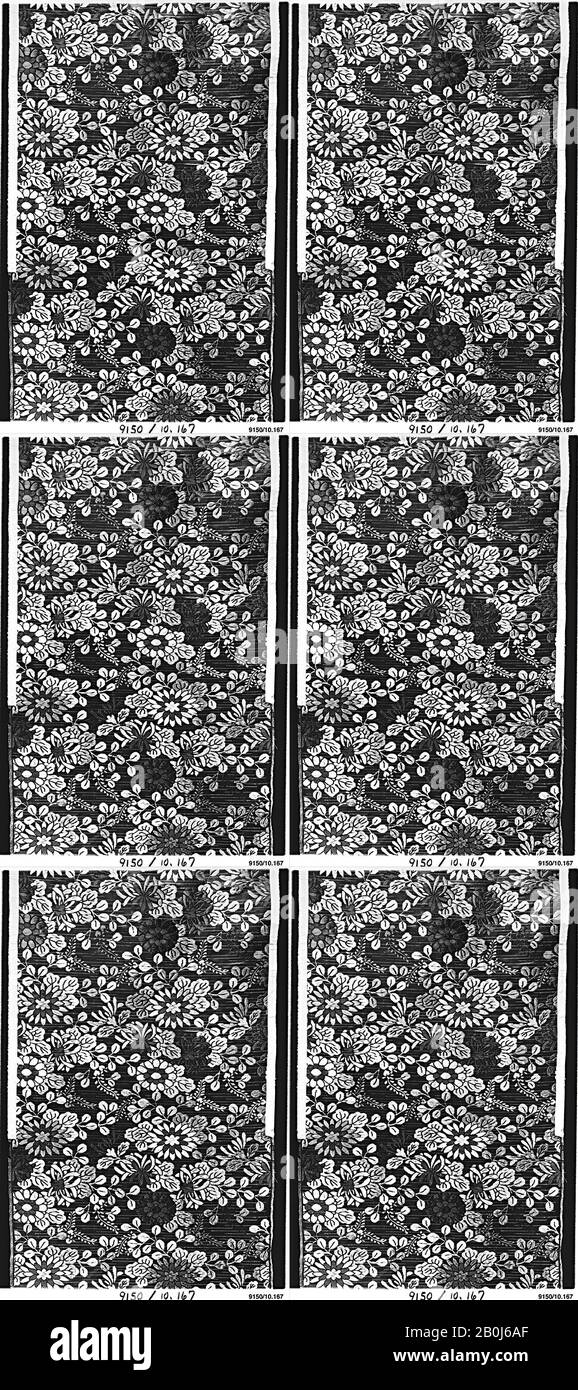 Four Pieces for Obi (?), Japan, 19th century, Japan, a: 17 ft. 11 in. × 16 5/8 in. (546.1 × 42.2 cm), b: 65 1/2 × 16 1/2 in. (166.4 × 41.9 cm), c: 72 × 16 3/4 in. (182.9 × 42.5 cm), d: 74 1/4 × 16 3/4 in. (188.6 × 42.5 cm), Textiles-Woven Stock Photo