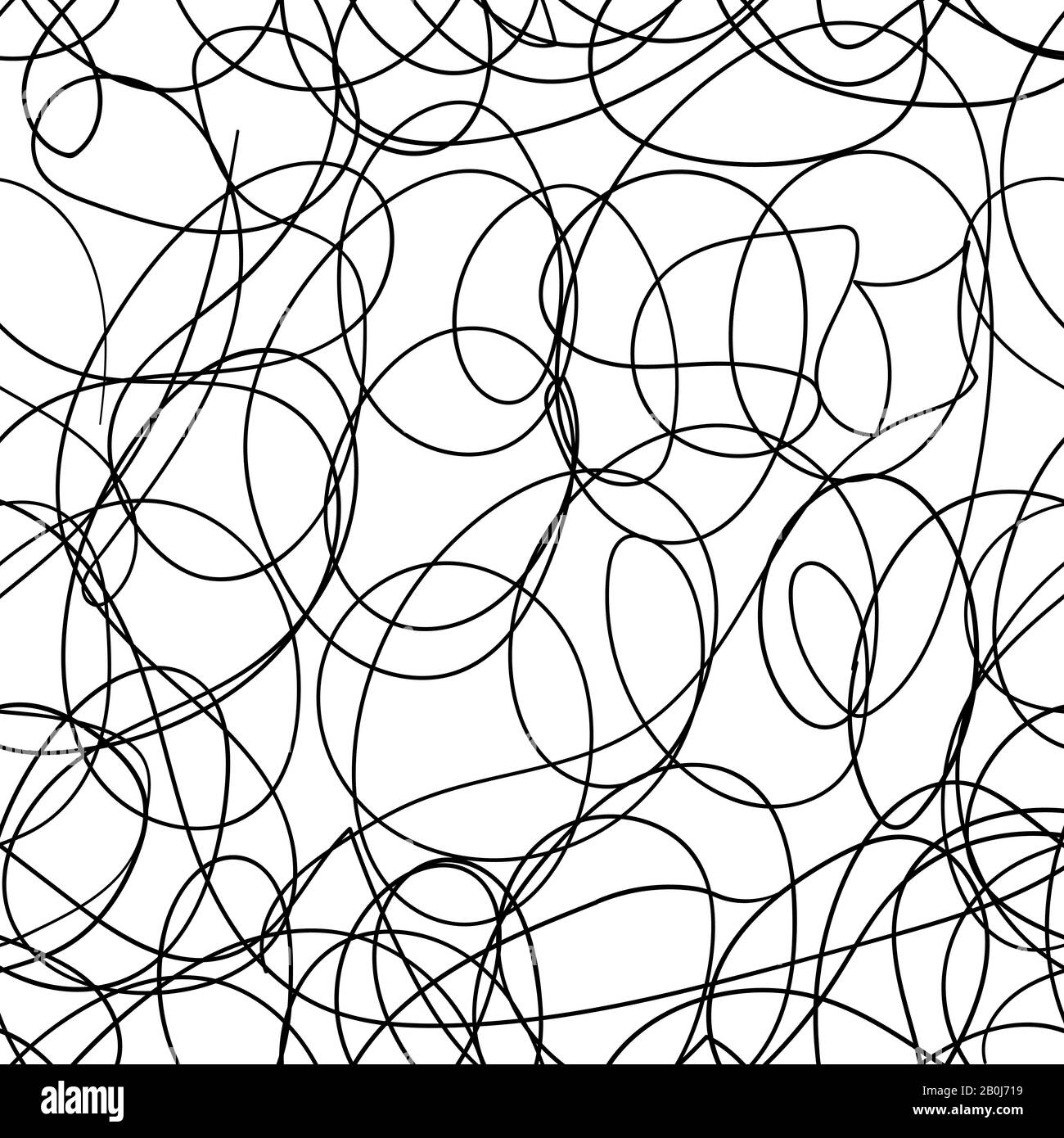 Seamless pattern with hand drawn lines. Doodle. Vector illustration ...